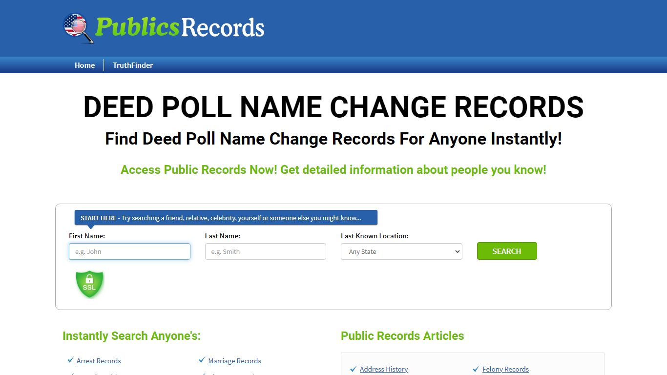 Find Deed Poll Name Change Records For Anyone Instantly!